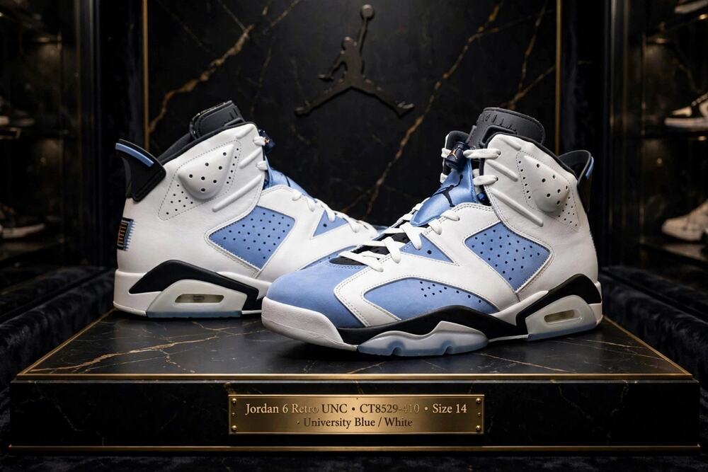 Size 14 - Jordan 6 Retro UNC White CT8529-410 University Blue White 2022